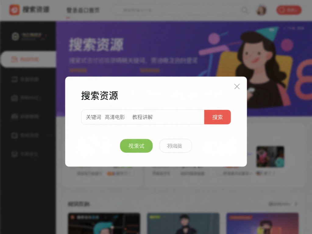 搜索资源
登录后首页就能看到显眼的搜索框，输入关